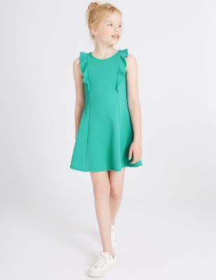Frill Textured Dress &#40;3-14 Years&#41;